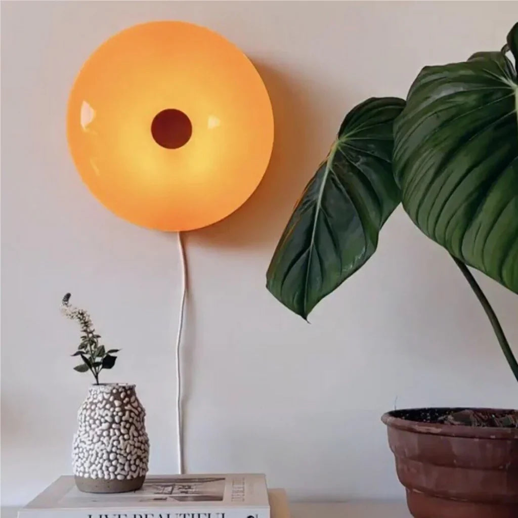 Round Glass Dimmable LED Wall Light with Touch Control