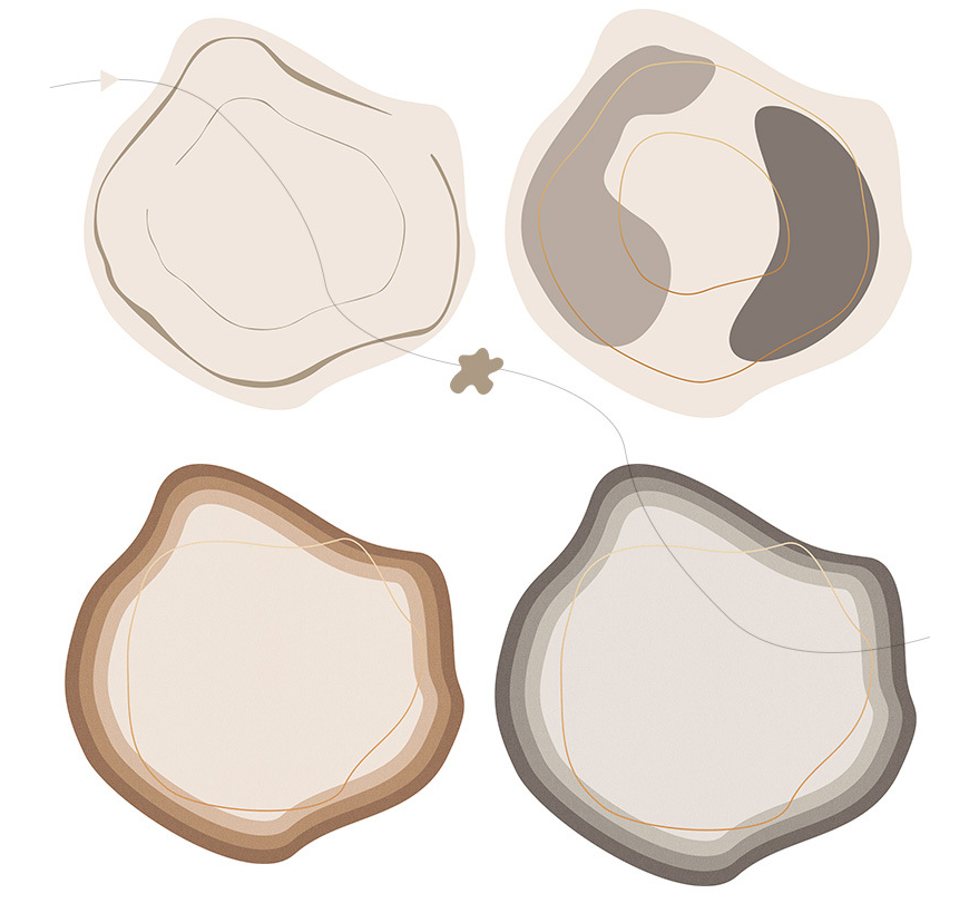 Round Geometric Polyester Area Rug with Modern Minimalist Design
