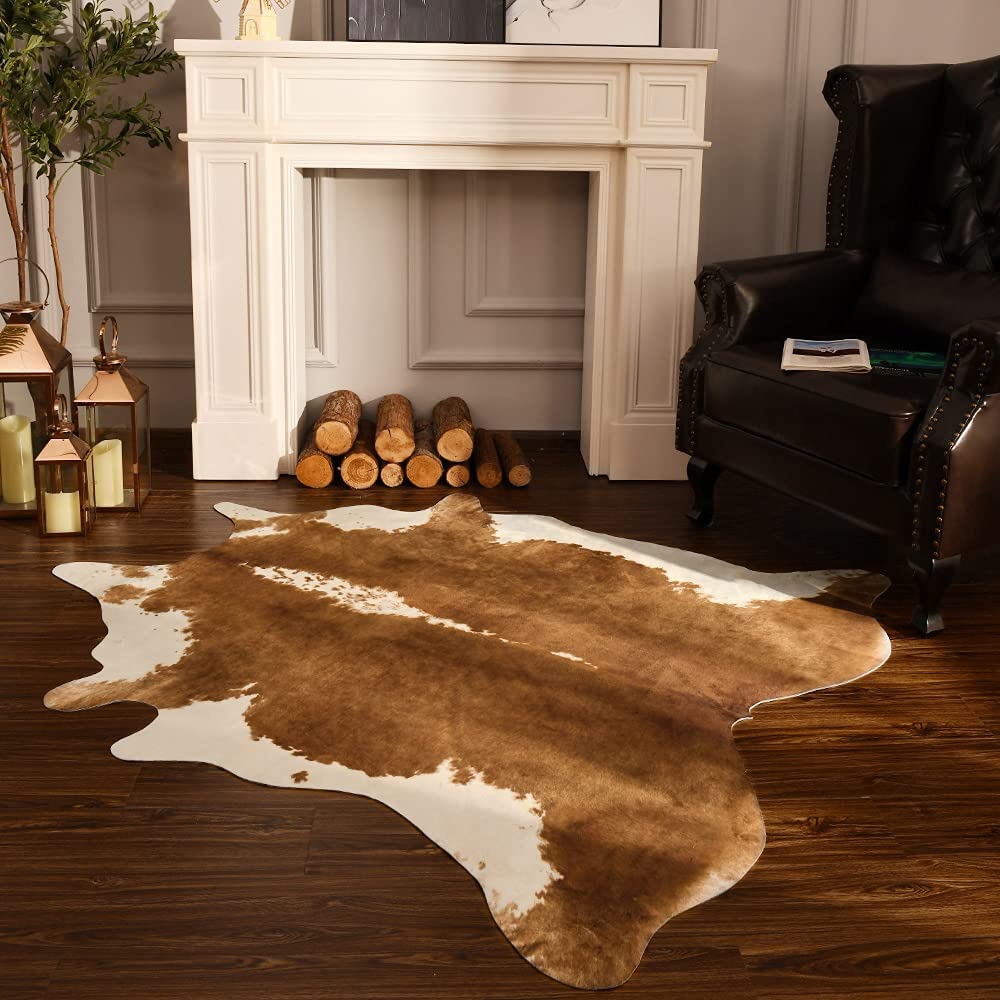 Scandinavian Polyester Area Rug with Animal Print