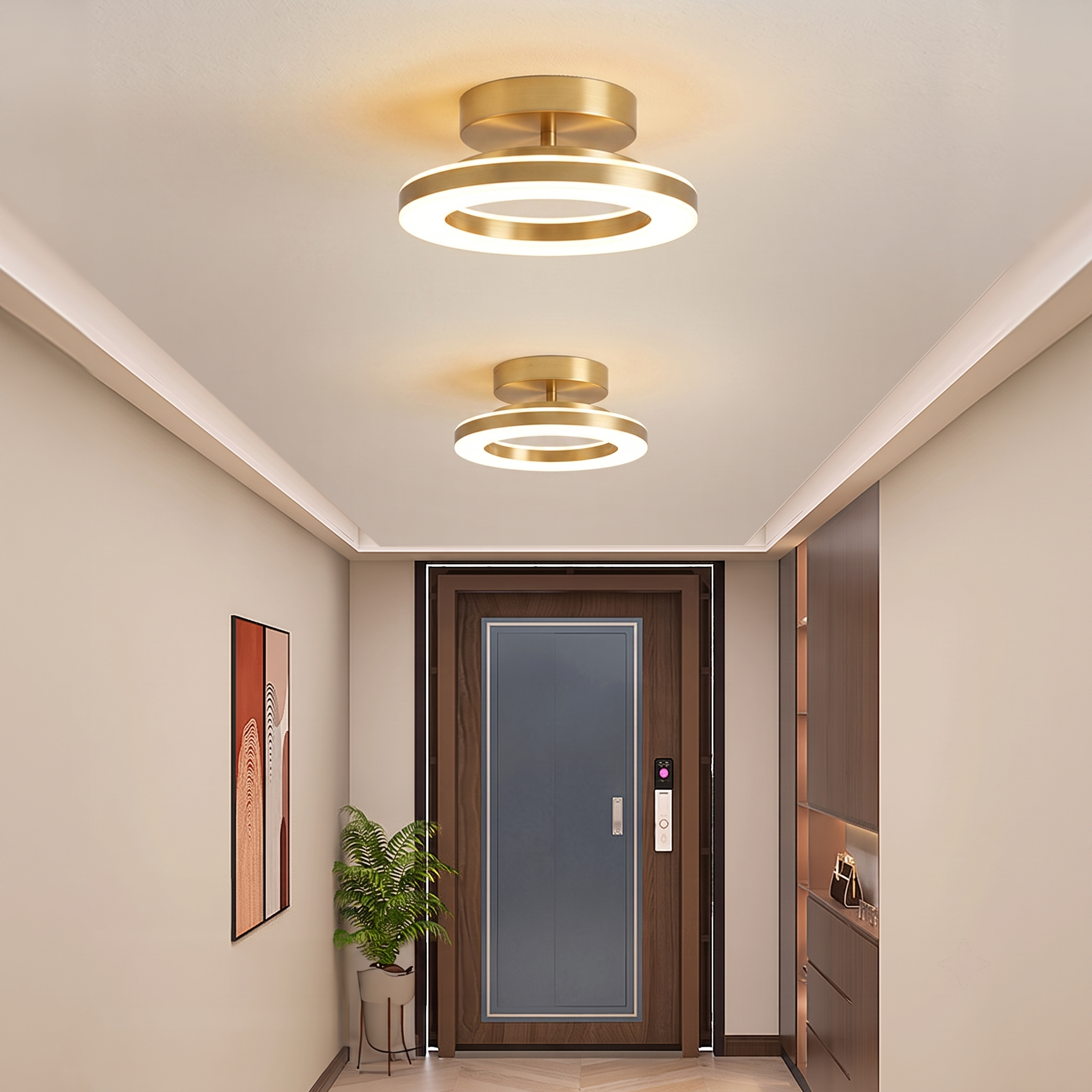 Scandinavian Wood Ring Ceiling Lamp
