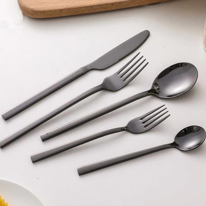 30-Piece Dishwasher-Safe Stainless Steel Cutlery Set with Ergonomic Handles