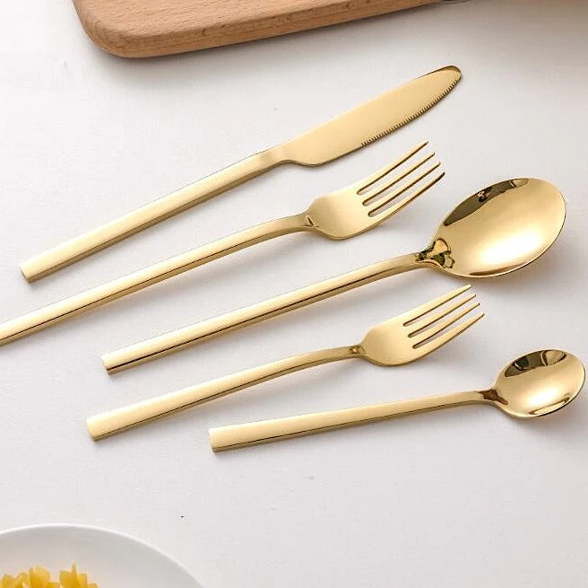 30-Piece Dishwasher-Safe Stainless Steel Cutlery Set with Ergonomic Handles
