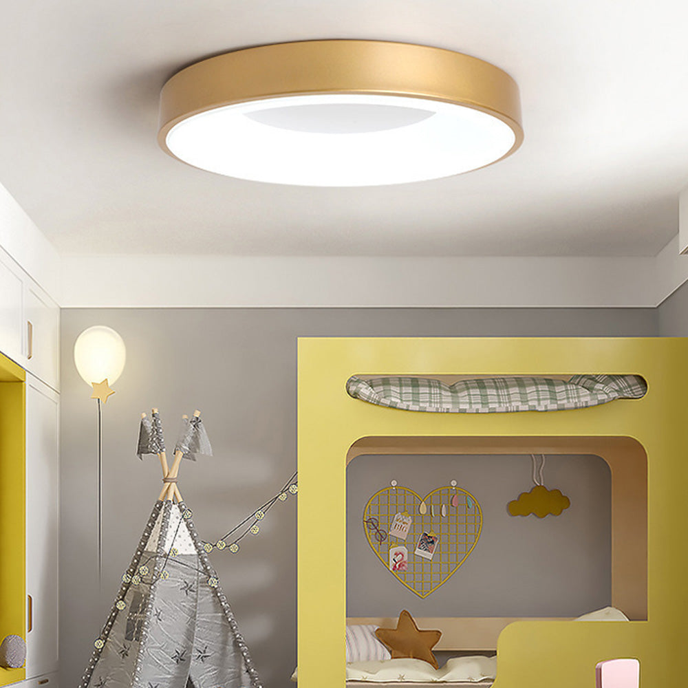 Simple LED Ceiling Light with Adjustable Color and Minimalist Round Design