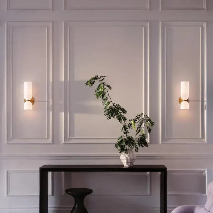 Smoked Glass Up-and-Down Wall Light with Gold Finish