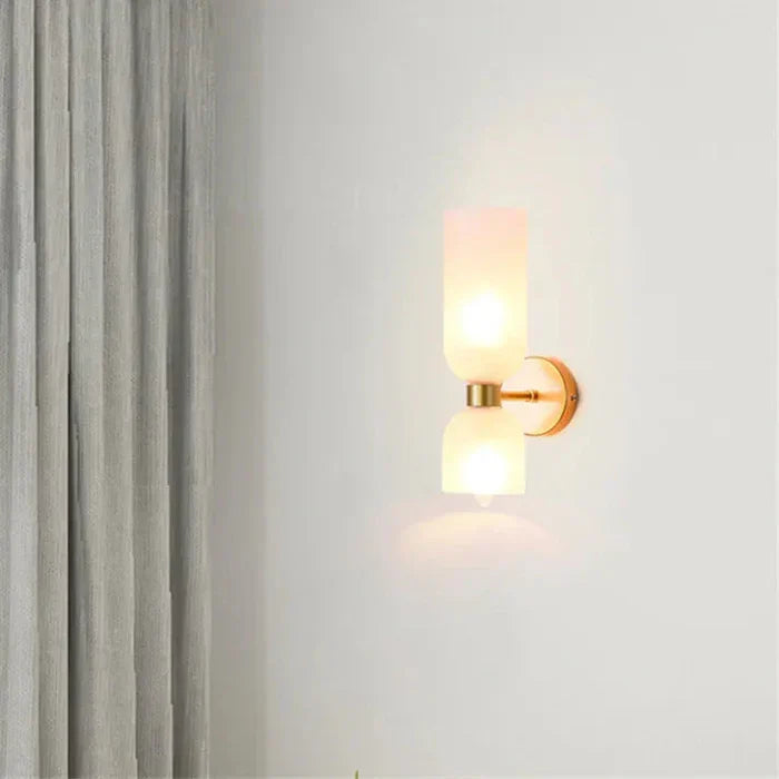 Smoked Glass Up-and-Down Wall Light with Gold Finish