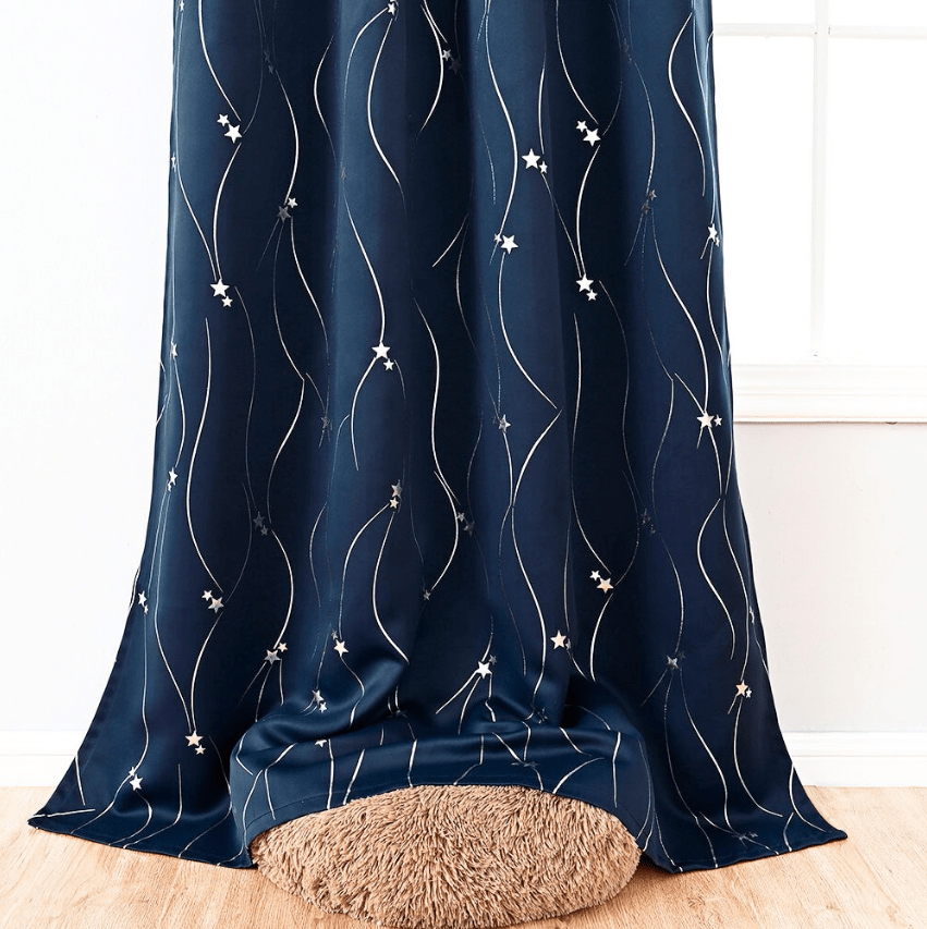 Star Pattern Insulating Curtains with Soft Fabric and Elegant Room Design