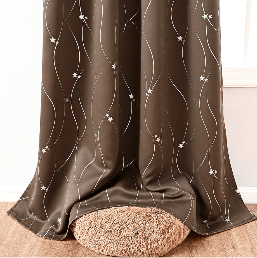 Star Pattern Insulating Curtains with Soft Fabric and Elegant Room Design