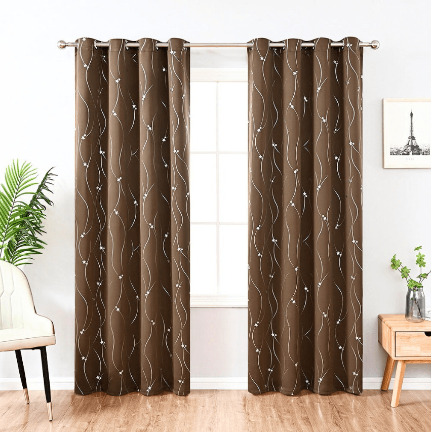 Thermal Insulating Star-Pattern Curtains