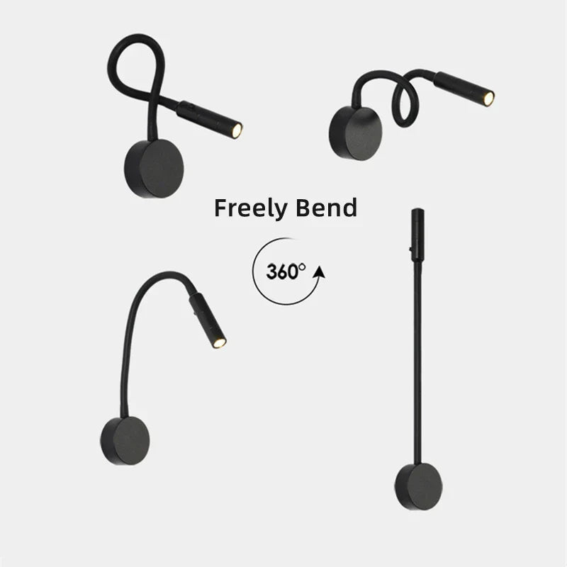 Touch Control Flexible Arm Eye-Care Reading Wall Lamp