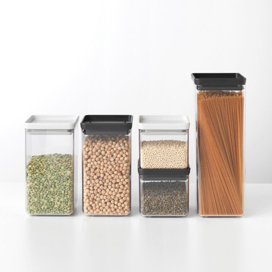 Transparent Plastic Containers with Silicone Seal, Mixed Sizes