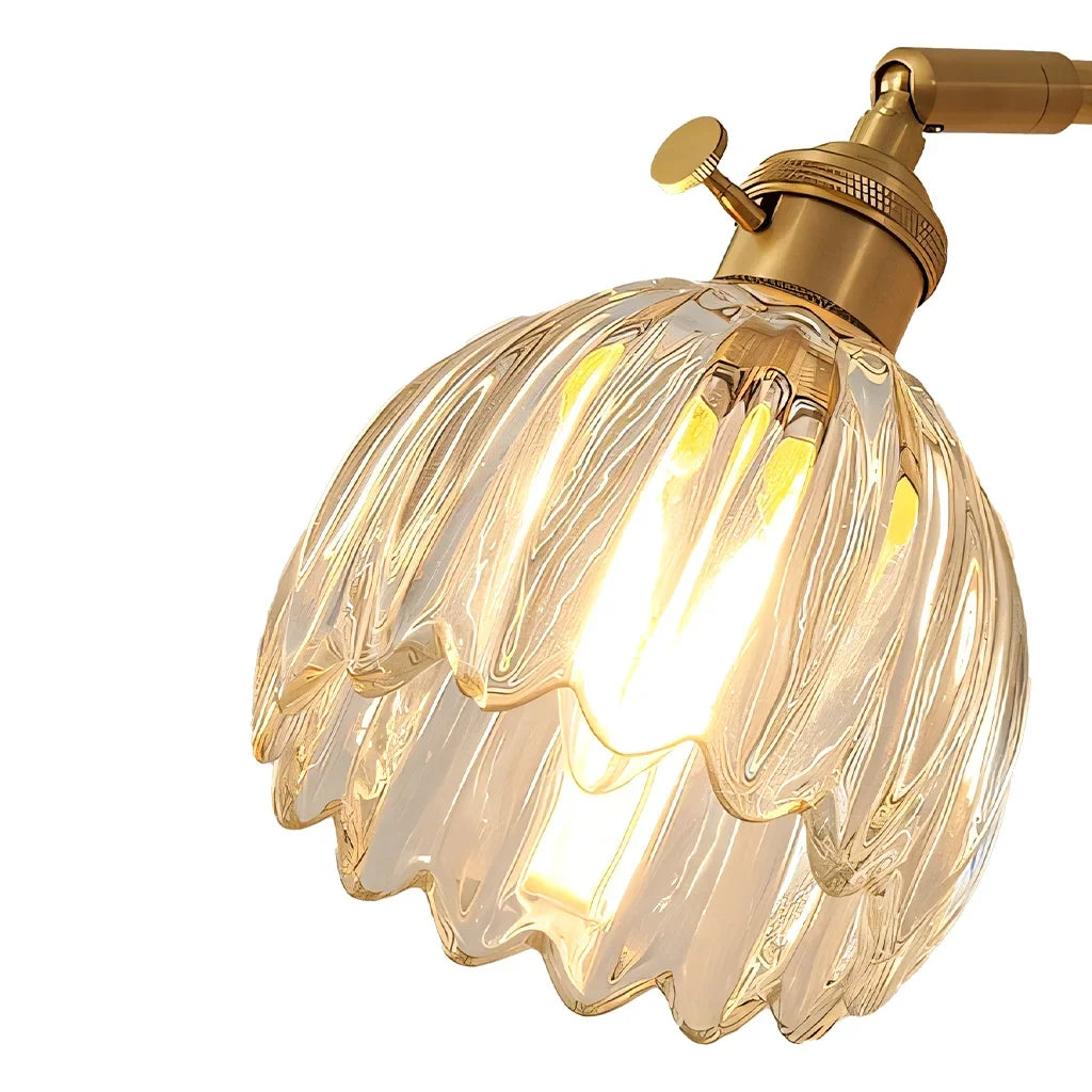 Vintage Lotus Glass Wall Light with Rotatable Tulip Shade