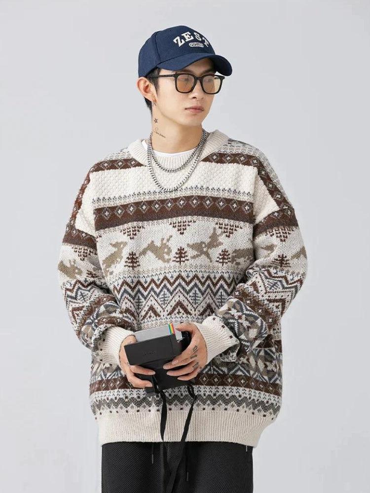 Vintage Rabbit Pattern Sweater