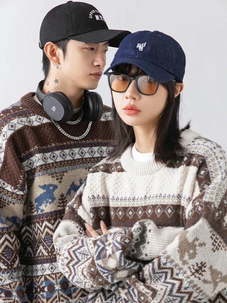 Vintage Rabbit Pattern Sweater