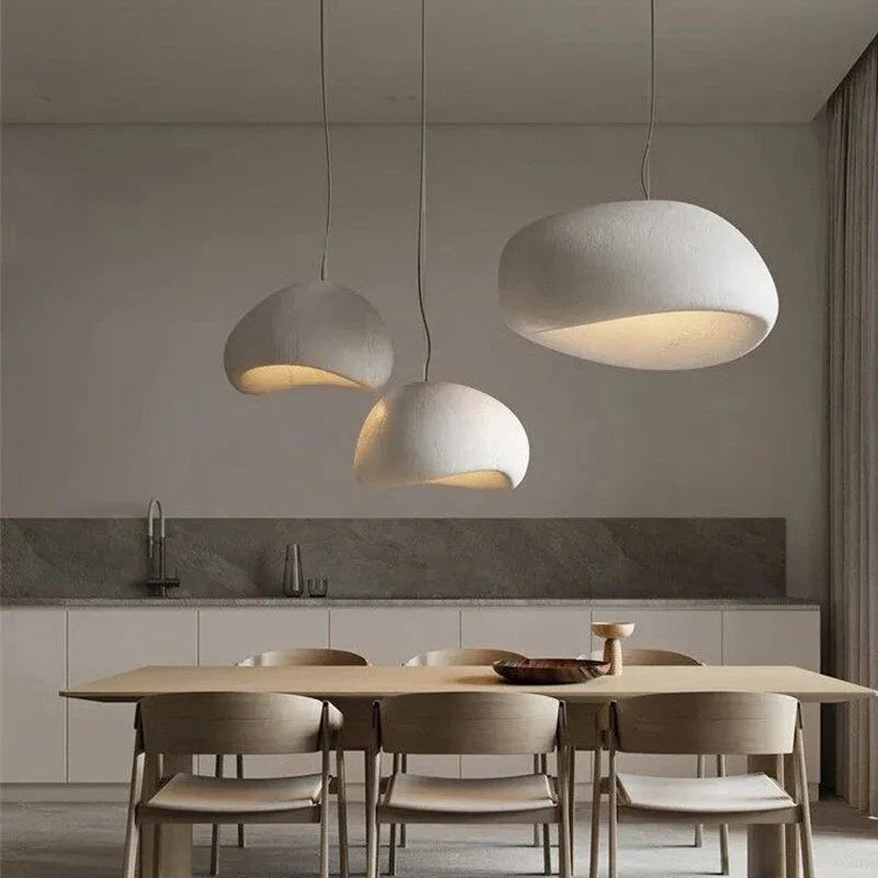Wabi-Sabi LED Pendant Ceiling Light with Organic Stone-Inspired Design