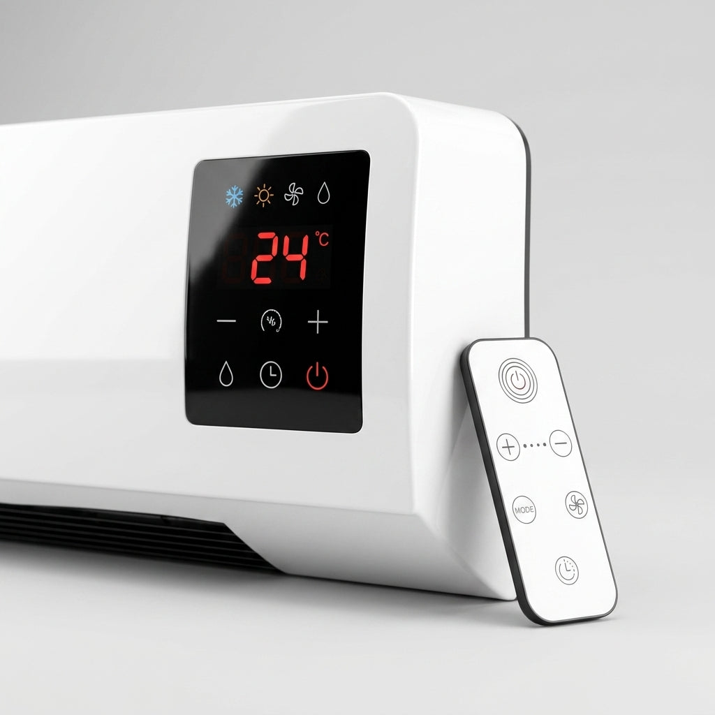 Wall-Mounted 2-in-1 Fan Heater with Remote Control & LCD Display