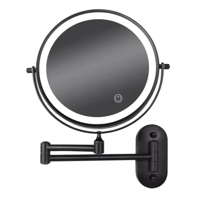 Wall-Mounted LED Magnifying Cosmetic Mirror with Touch Control