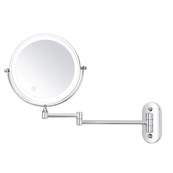 Wall-Mounted LED Magnifying Cosmetic Mirror with Touch Control