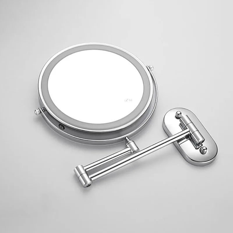 Wall-Mounted LED Magnifying Cosmetic Mirror with Touch Control