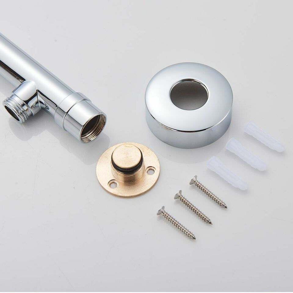Wall-Mounted Rainfall Shower Head with Ultra-Slim Design and Chrome Finish