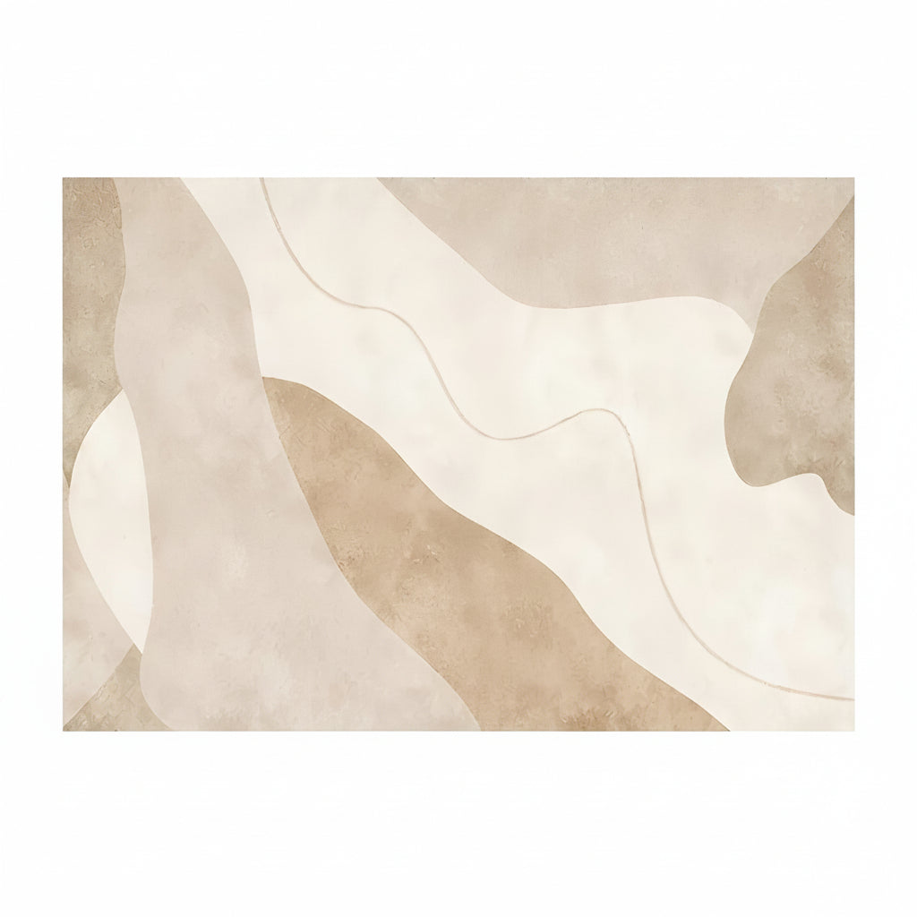 Washable Plush Area Rug in Beige with Modern Striped Design