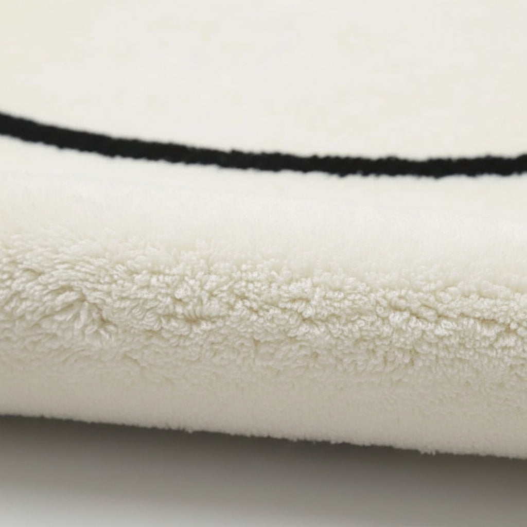 Washable Polyester Area Rug with Modern Cloud Design in Cream