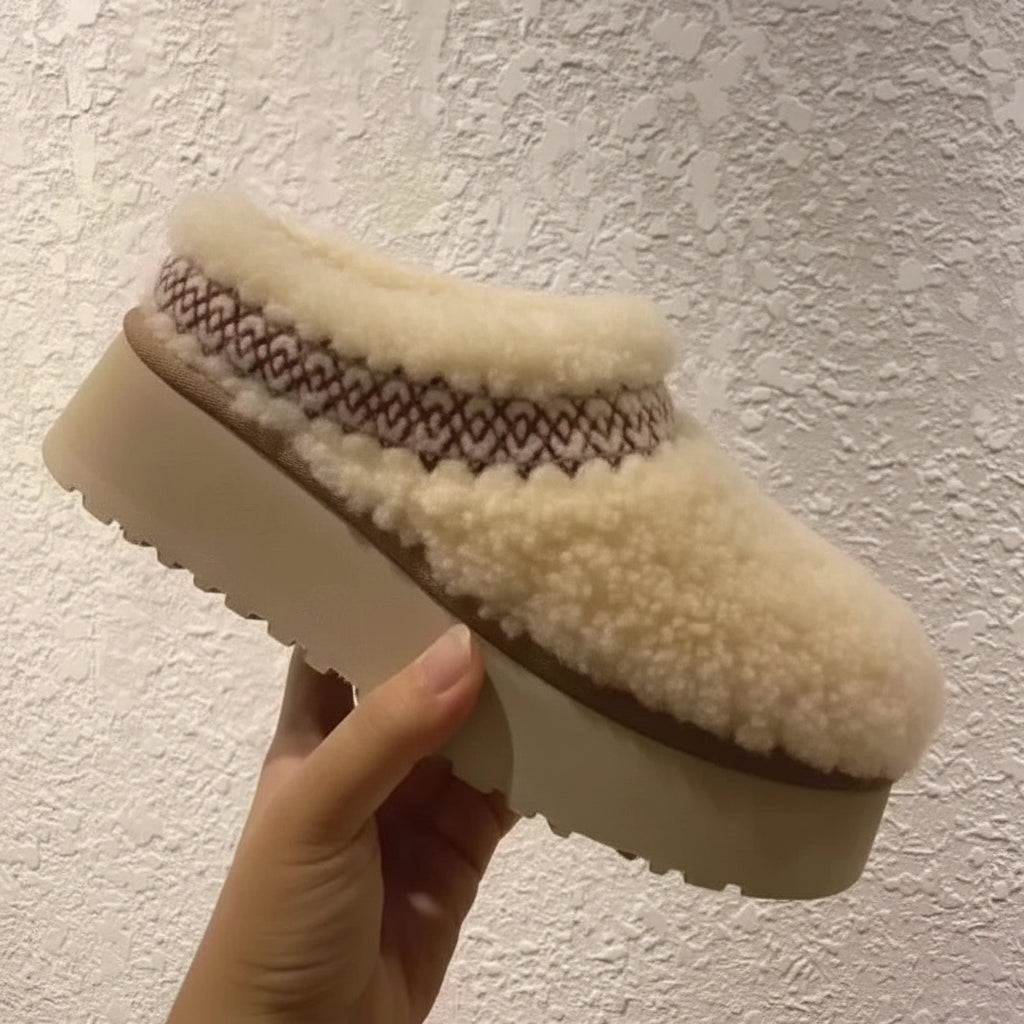 Women's Black Suede Platform Slippers