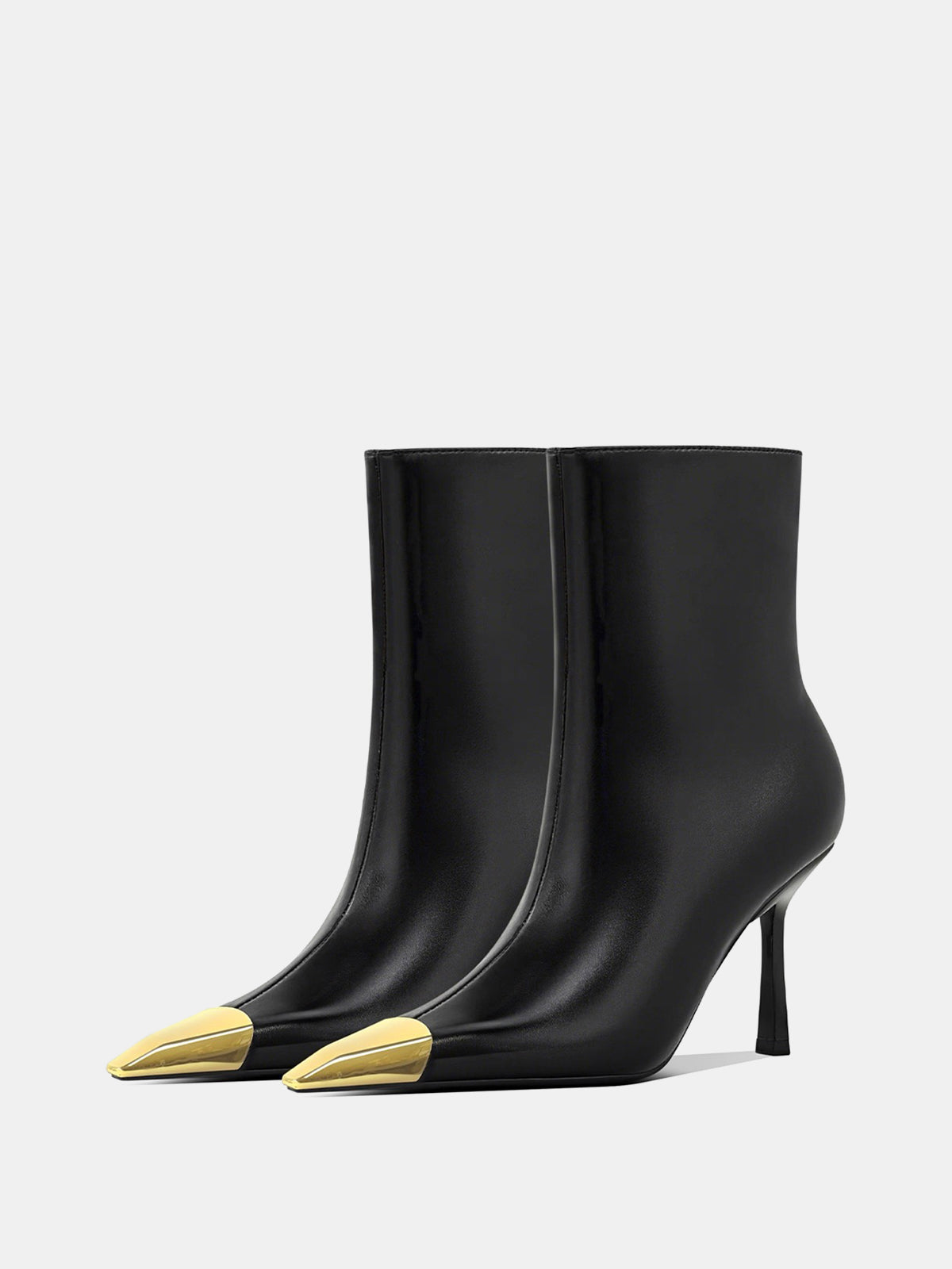 Women's Pointed-Toe Ankle Boots – Faux Leather with 7 cm Heel