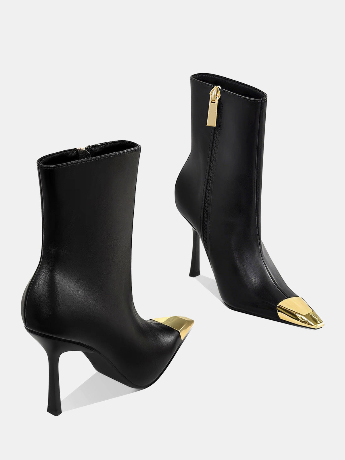 Women's Pointed-Toe Ankle Boots – Faux Leather with 7 cm Heel