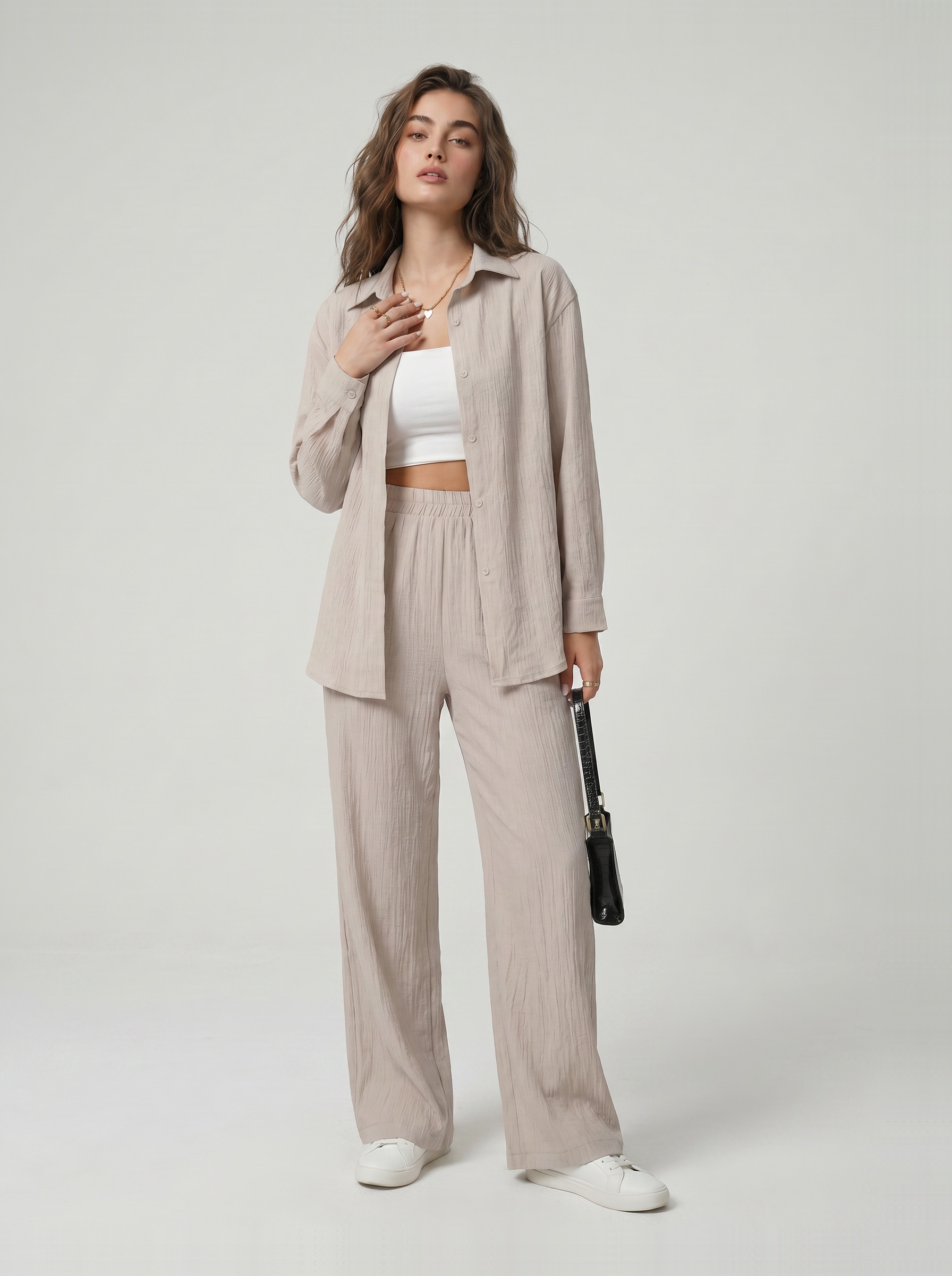 Women’s Crinkle Two-Piece Set