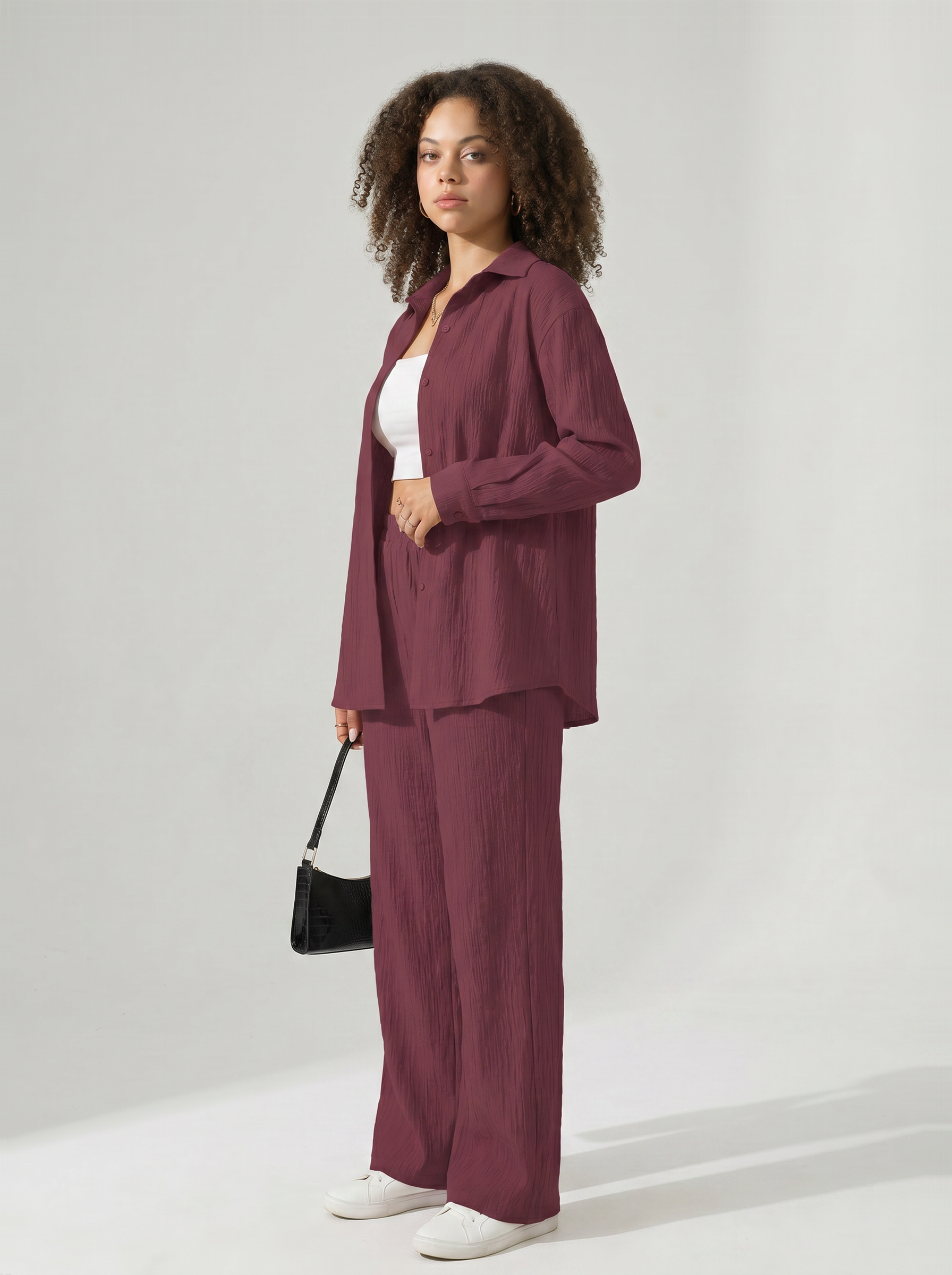 Women’s Crinkle Two-Piece Set
