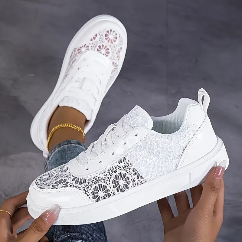 Women's Lace Sneakers Floral Design