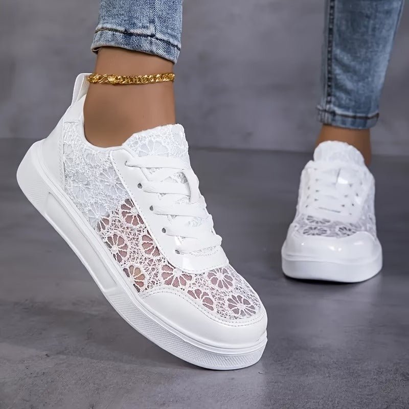 Women's Lace Sneakers Floral Design