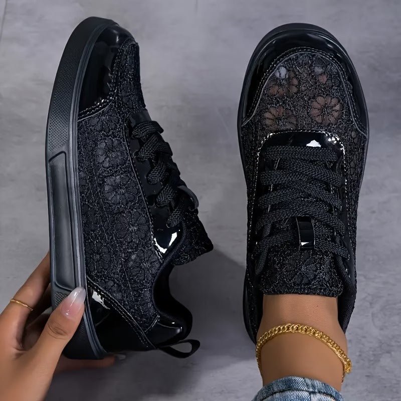 Women's Lace Sneakers Floral Design