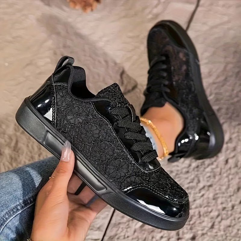 Women's Lace Sneakers Floral Design