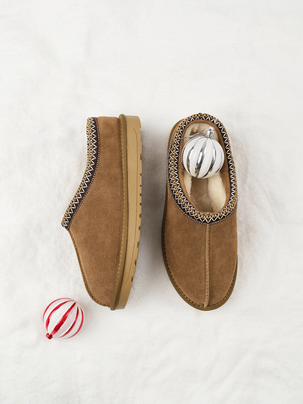 Women’s Leather Slippers with Rubber Sole