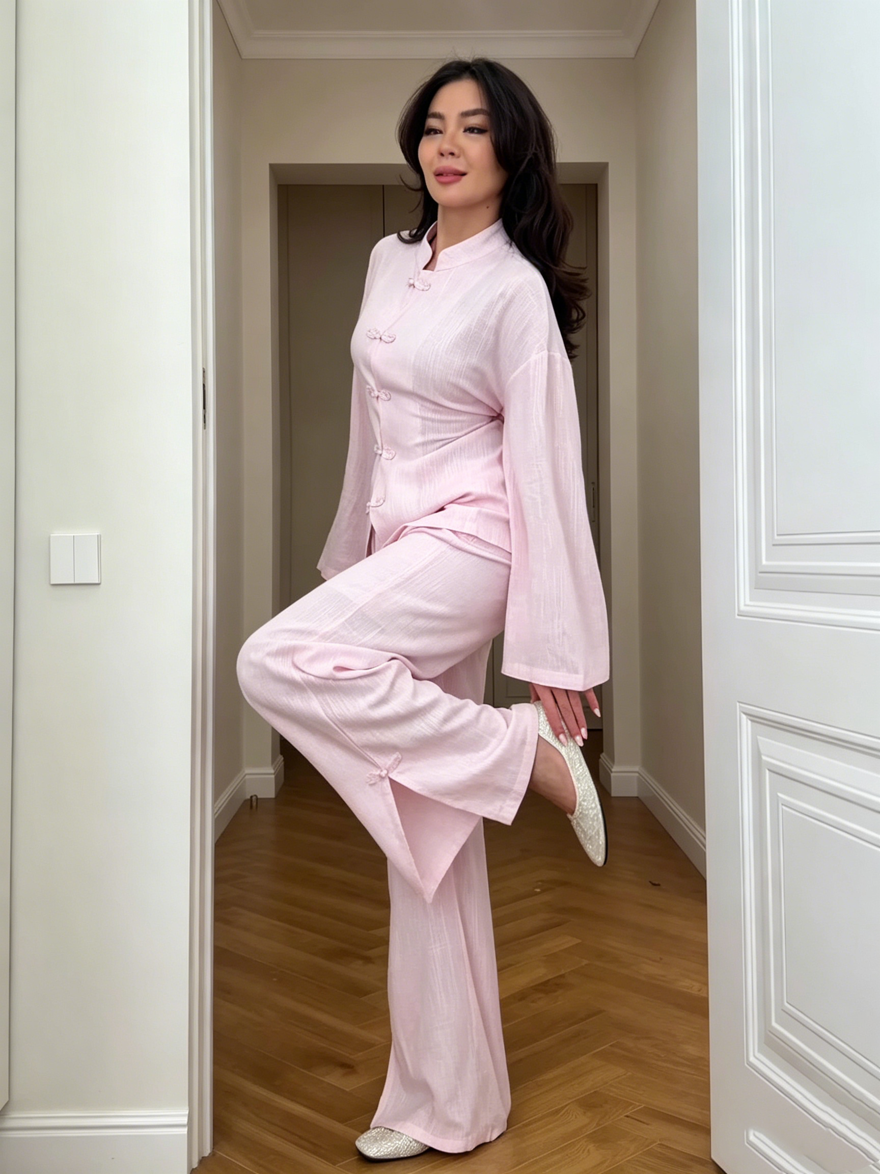 Women’s Linen Blend Shirt and Pants Set