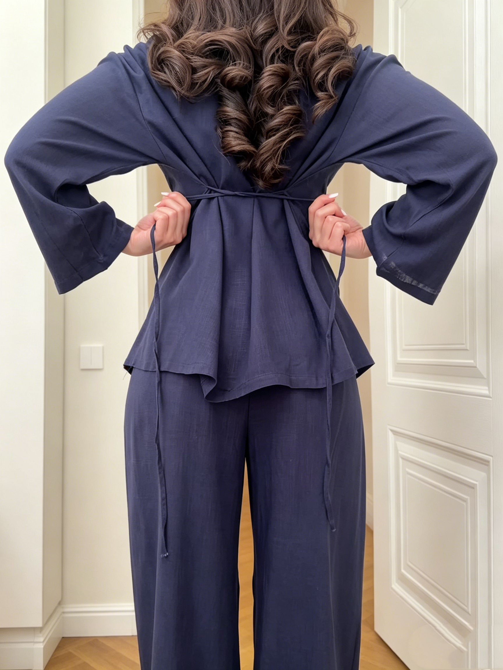 Women’s Linen Blend Shirt and Pants Set