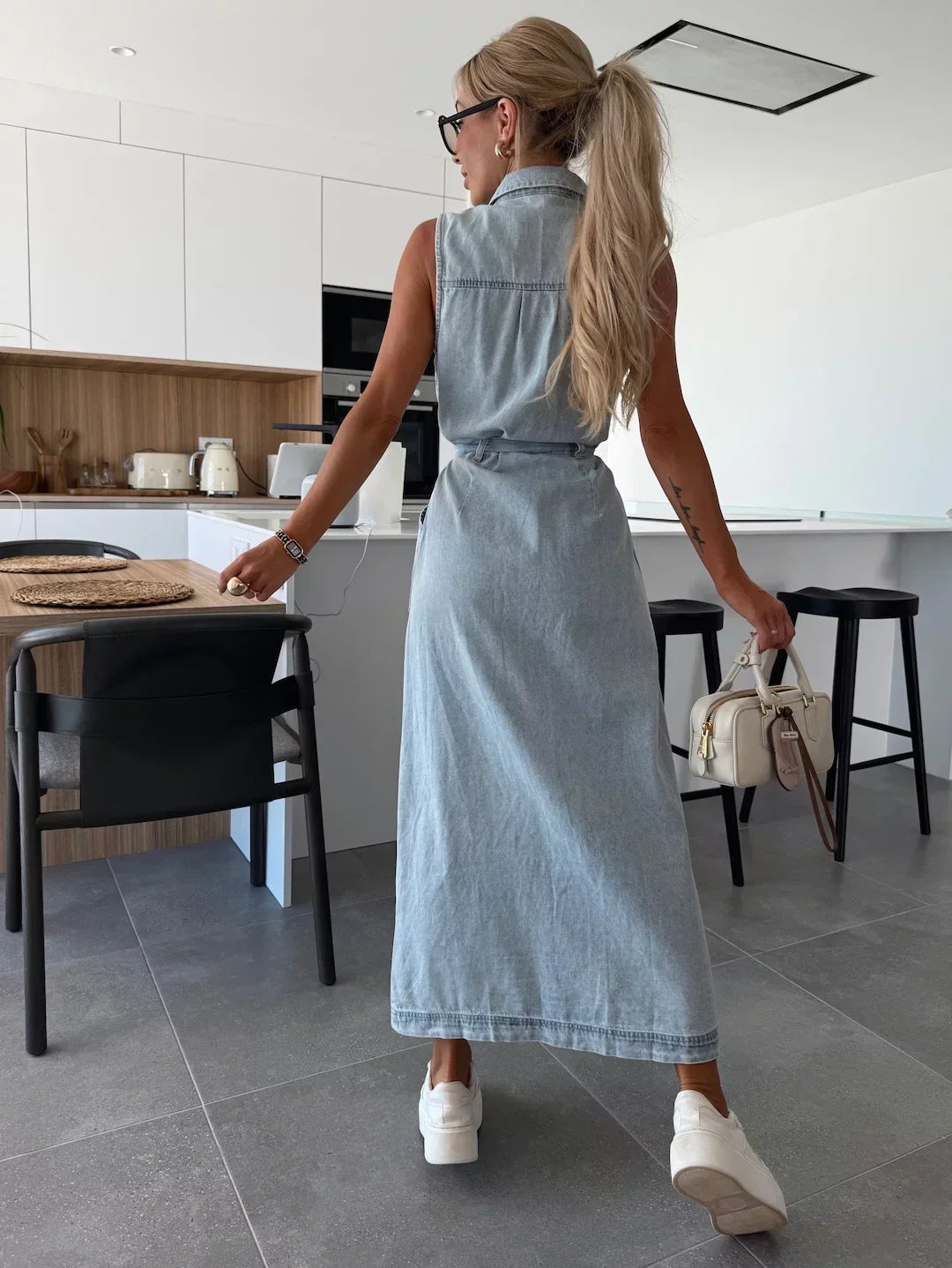 Women's Denim Maxi Dress