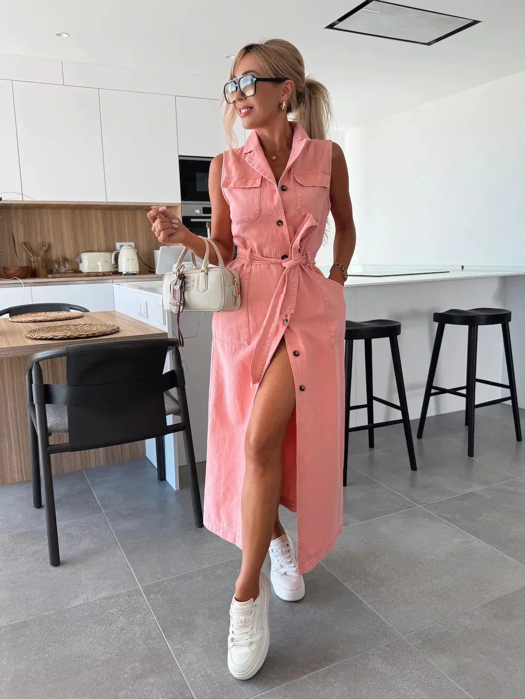 Women's Denim Maxi Dress