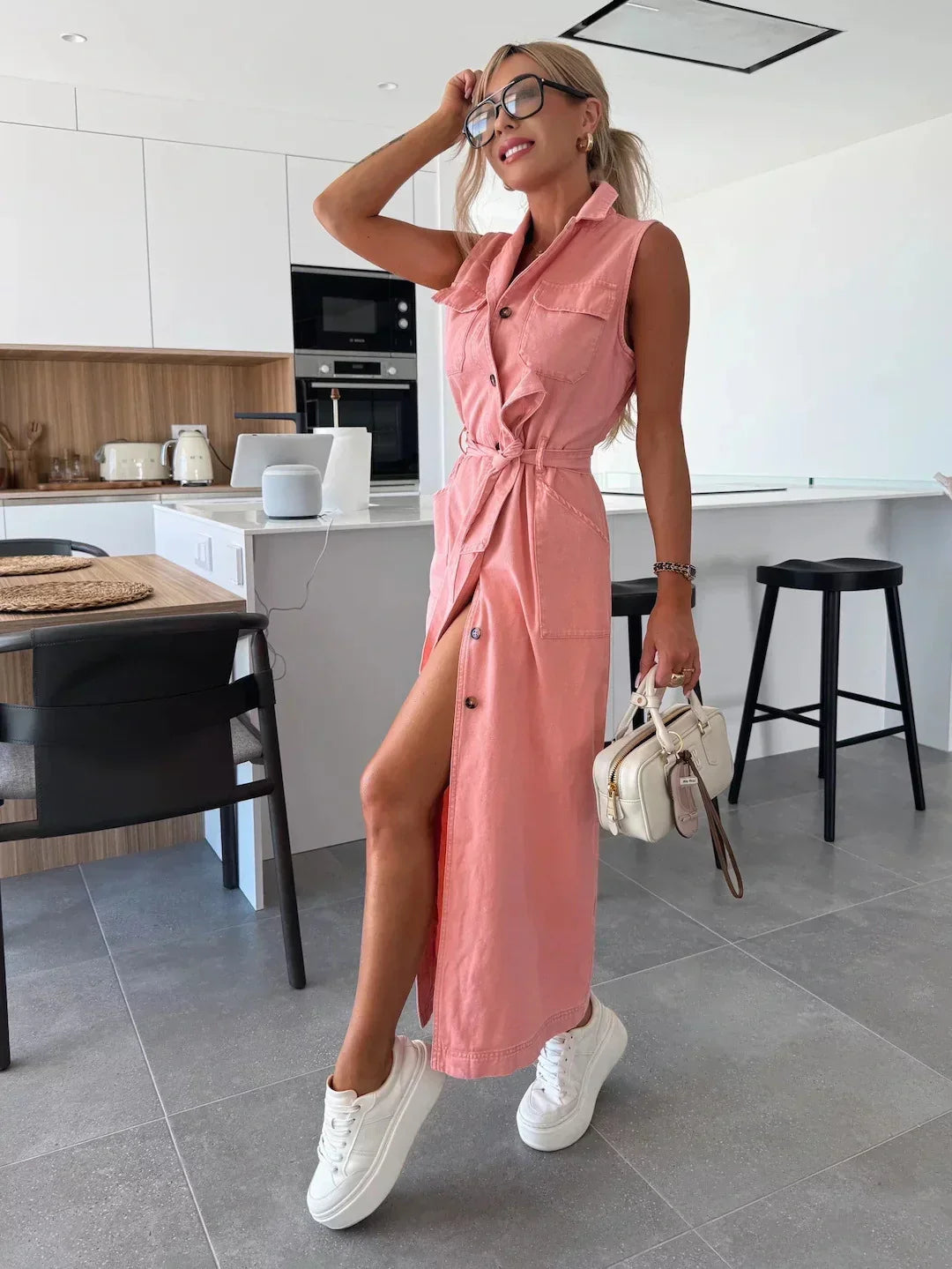 Women's Denim Maxi Dress