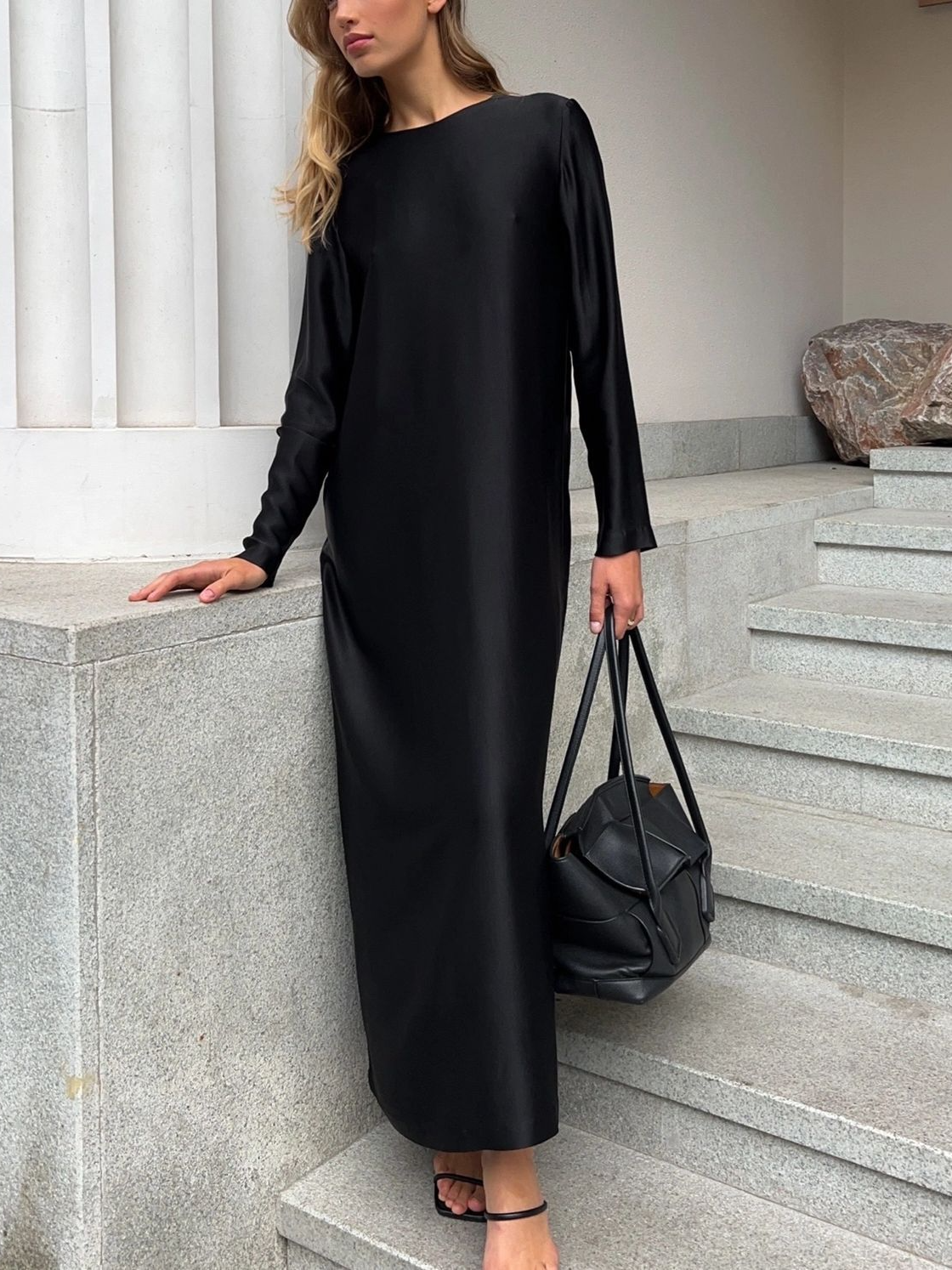Women's Long Satin Slit Dress