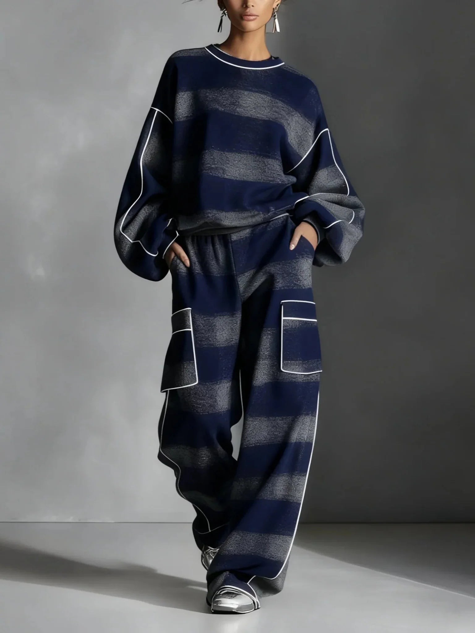 Women’s Oversized Check Two-Piece Lounge Set