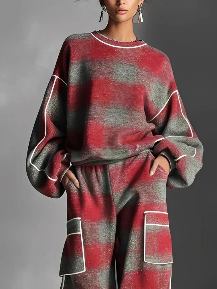Women’s Oversized Check Two-Piece Lounge Set