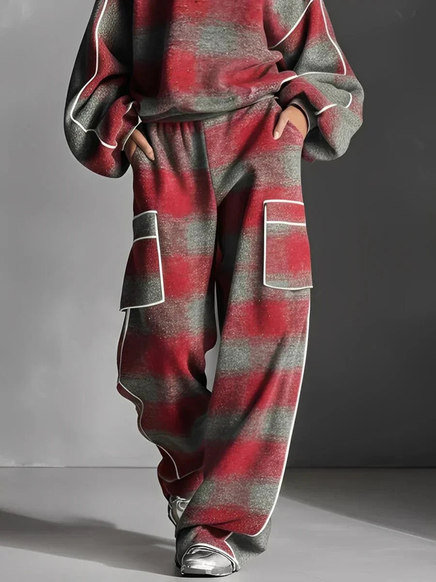 Women’s Oversized Check Two-Piece Lounge Set