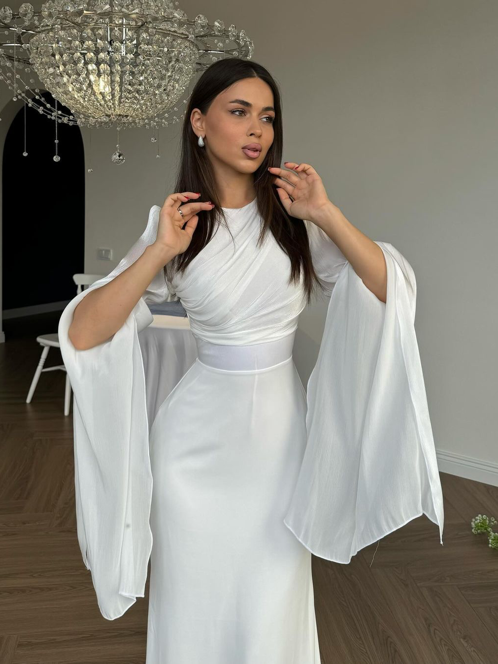 Women's Pleated Maxi Dress – Elegant Slim Fit Design