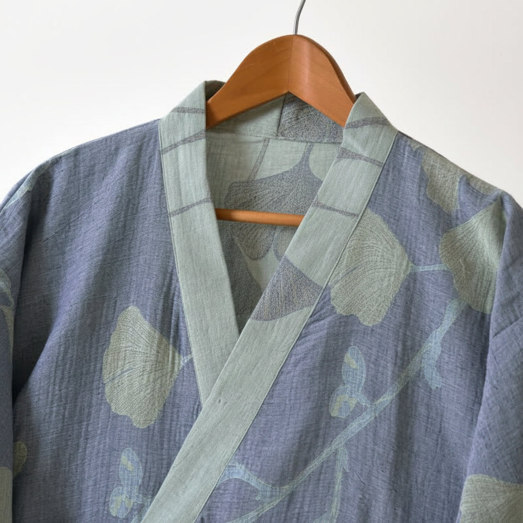 Women’s Reversible Organic Cotton Kimono Bathrobe
