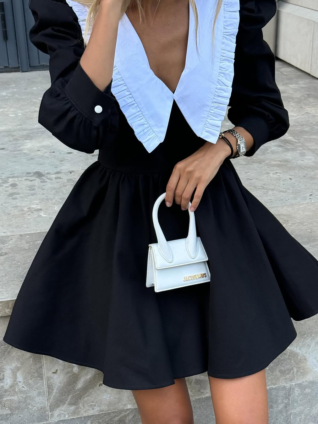 Women's Lapel Mini Dress – Slim Fit Color Clash Design