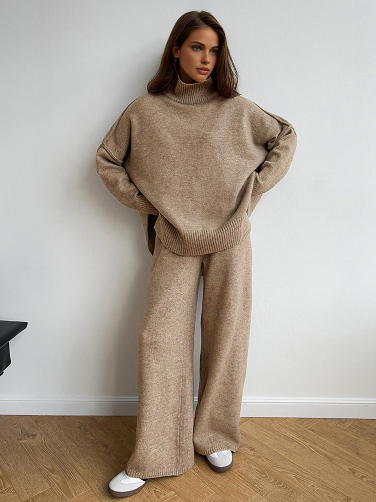 Women’s Turtleneck Knit Pants Set