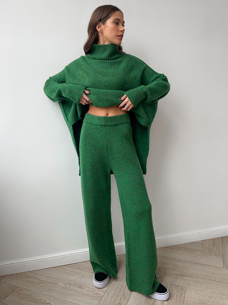 Women’s Turtleneck Knit Pants Set