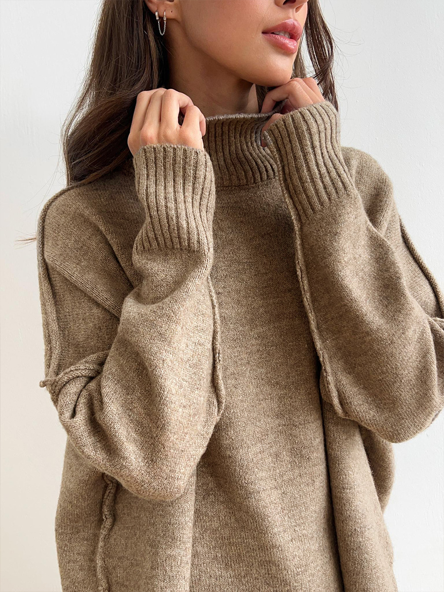 Women's Turtleneck Knit Top and Pants Set